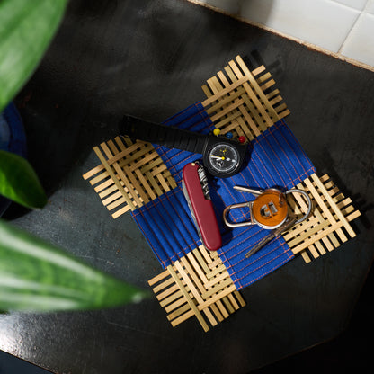 Panier de rangement en tissu bleu