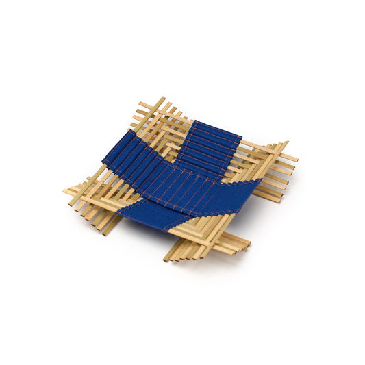 Panier de rangement en tissu bleu