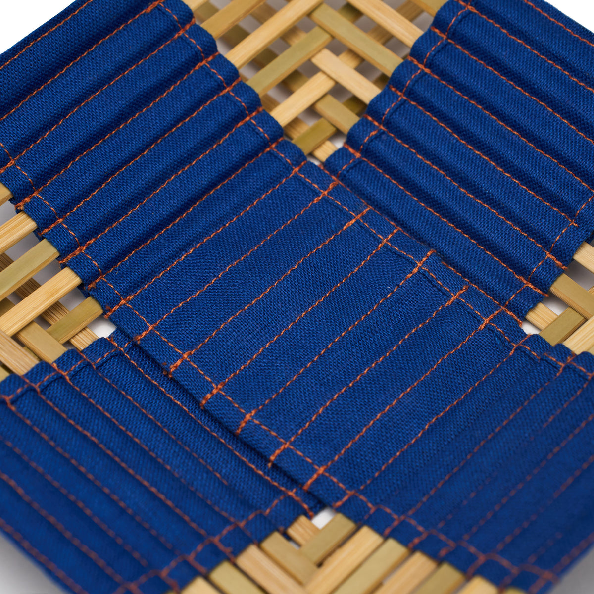 Panier de rangement en tissu bleu